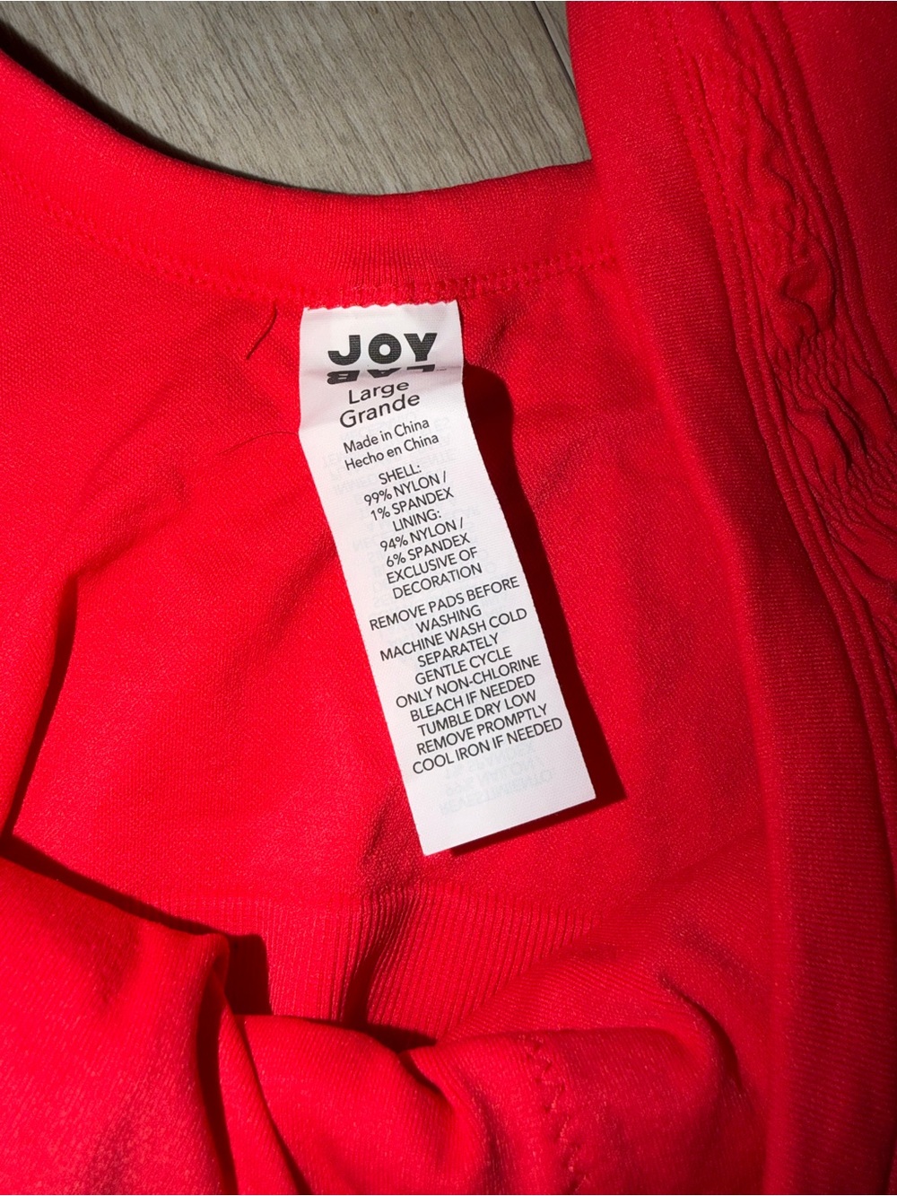 JoyLab Red Ribbed Scoop Crop Tank - Picture 2 of 3